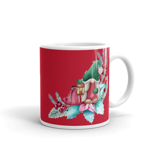 Christmas Elf Art Red Mug, lioness-love