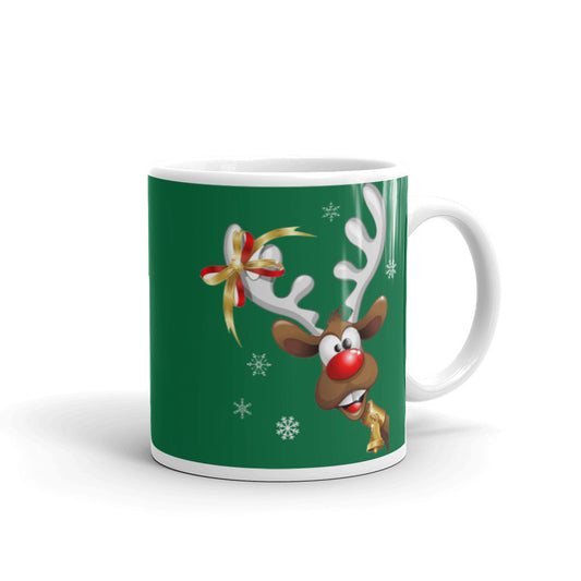 Santas Favorite Reindeer Green Mug, lioness-love