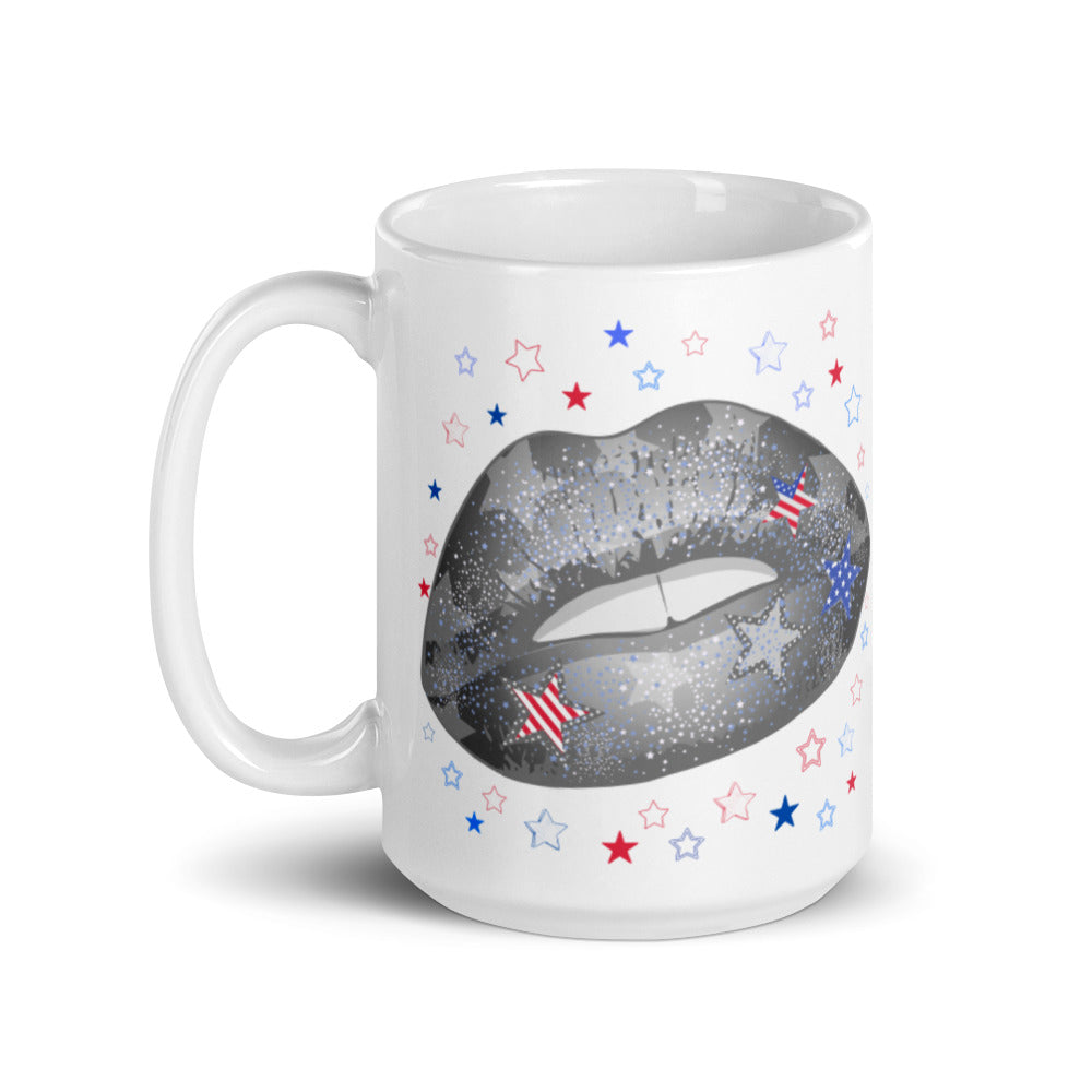 stars and stripes lips mug