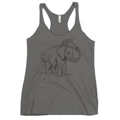 Elephant shading print tank top for women