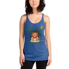 Lion graphic racerback tank tops for women