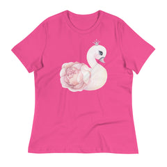 Graceful swan rose pink tee for women fashion - Lioness-love.com