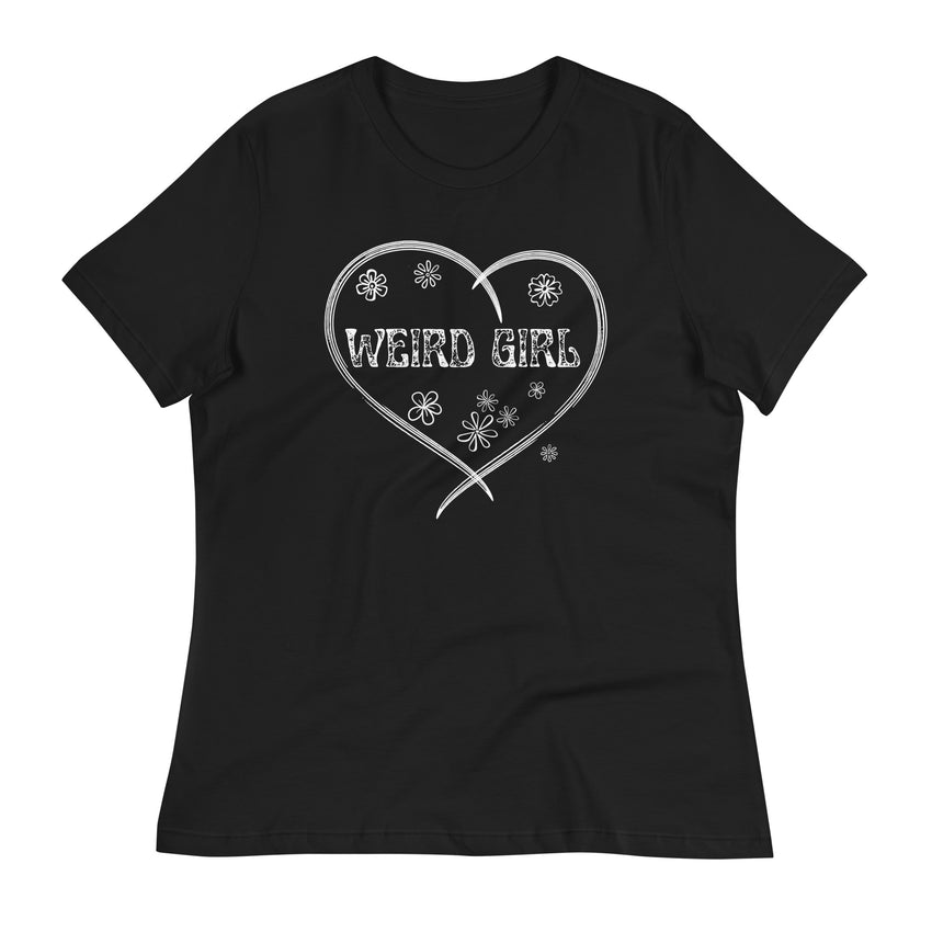 Weird Girl Typography Print Tee for Women, lioness-love