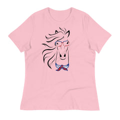 Horse with glasses t-shirt for women's fashion