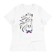 Horse with glasses t-shirt for women's fashion