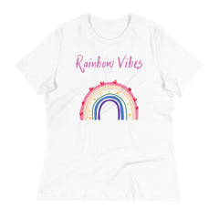 Rainbow vibes graphic tees for women's fashion - Lioness-love.com